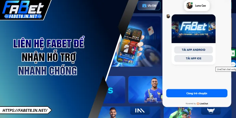Liên hệ FABET hỗ trợ hội viên giải quyết vấn đề nhanh chóng 